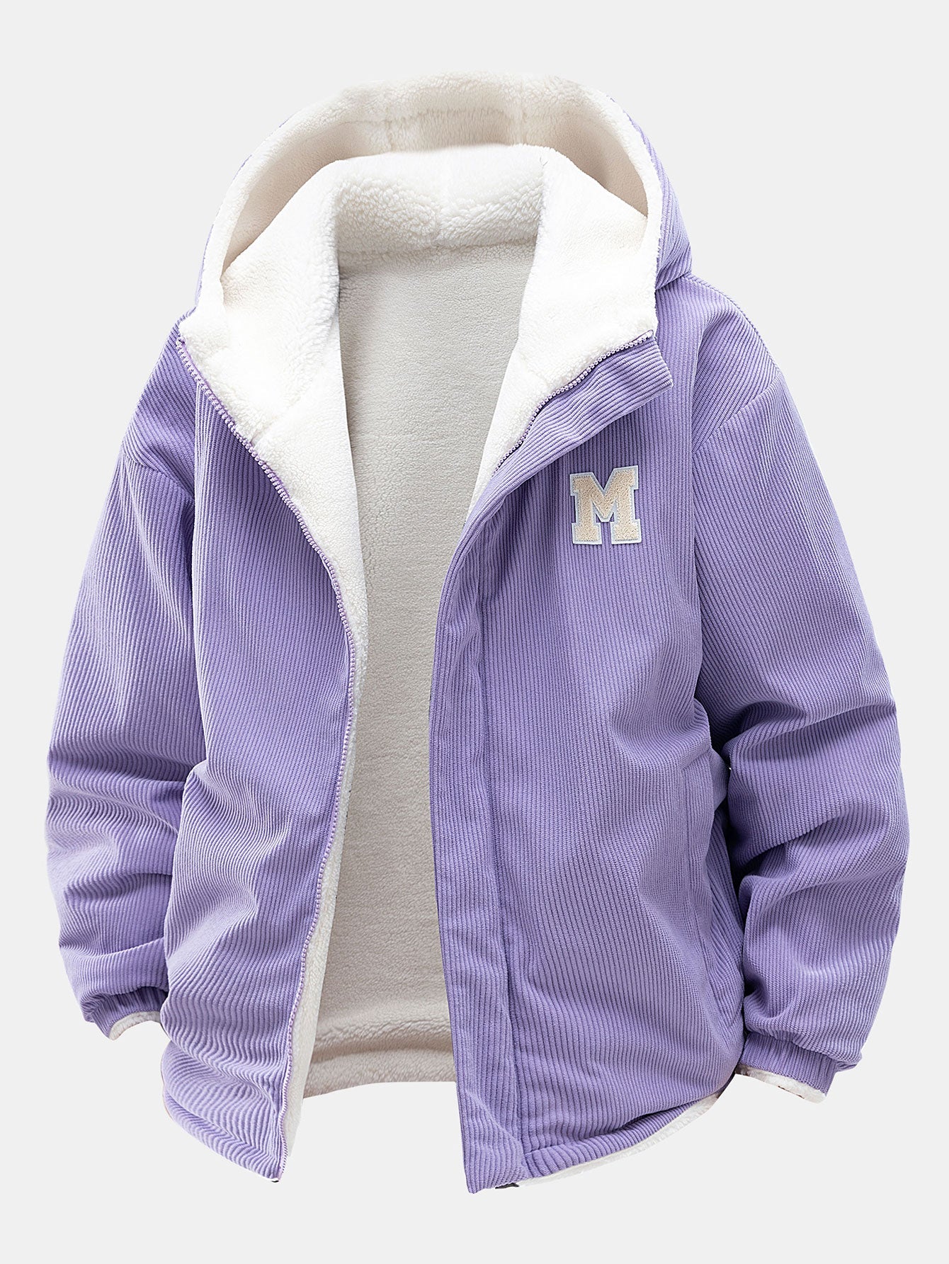 Teddy Corduroy Wendbare Kapuzenjacke