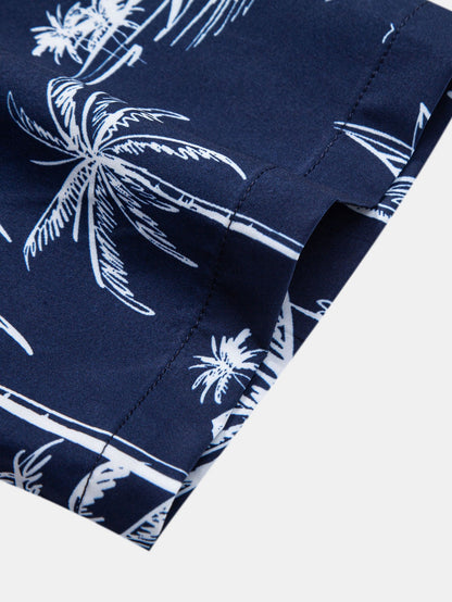 Palm Tree Island Hemd mit Knopfleiste und Kordelzug-Badeshorts