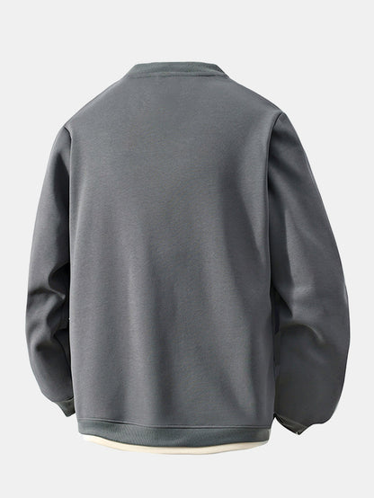 Rundhals-Sweatshirt für sitzende Locker-Styles