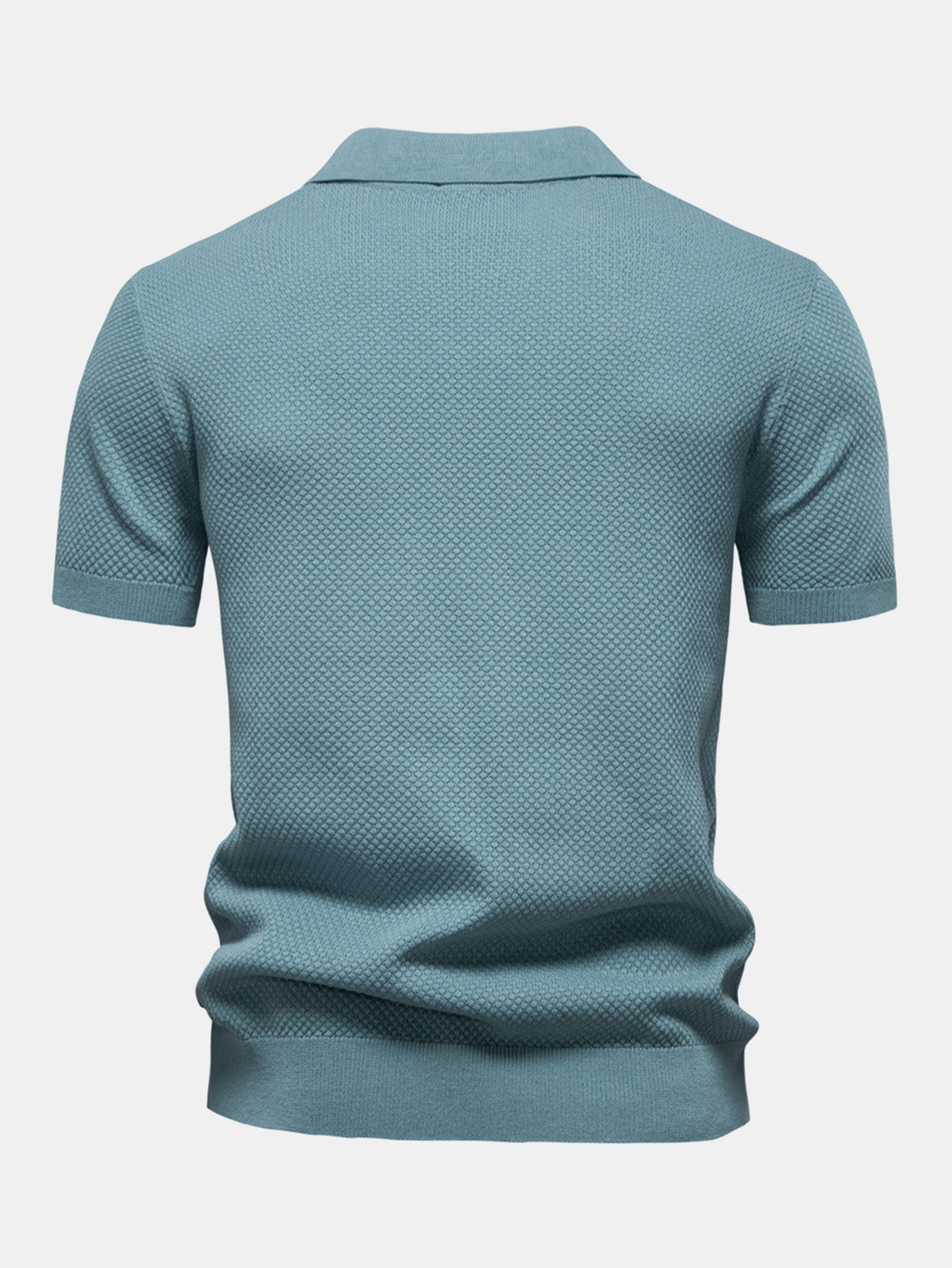 V-Neck Pineapple Pattern Knit Polo