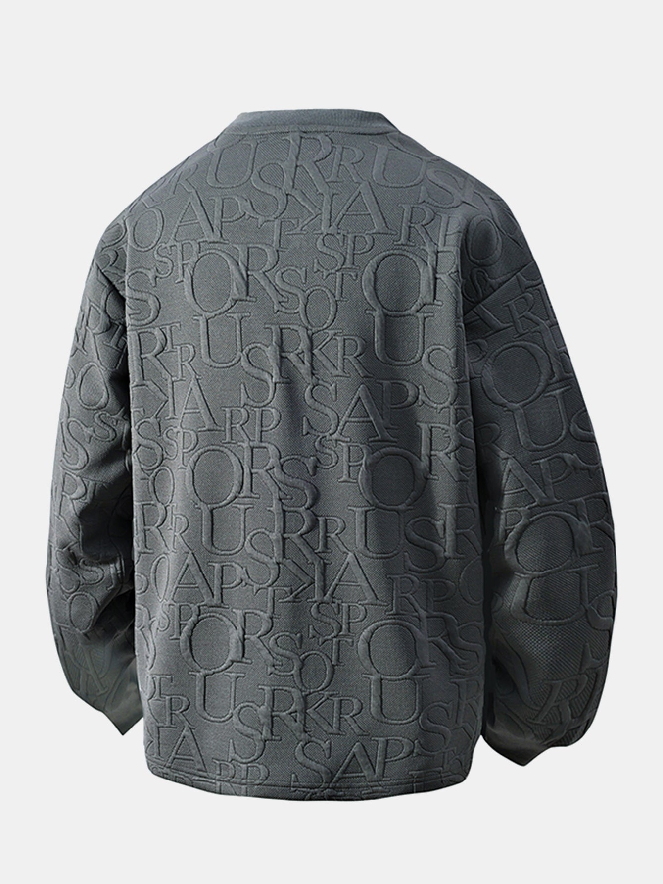 Jacquard Buchstaben V-Ausschnitt T-Shirt