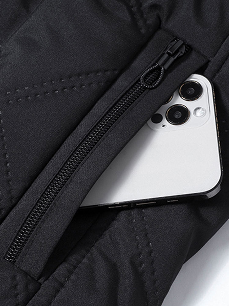 Steppjacke mit Stehkragen und Kunstpelzfutter