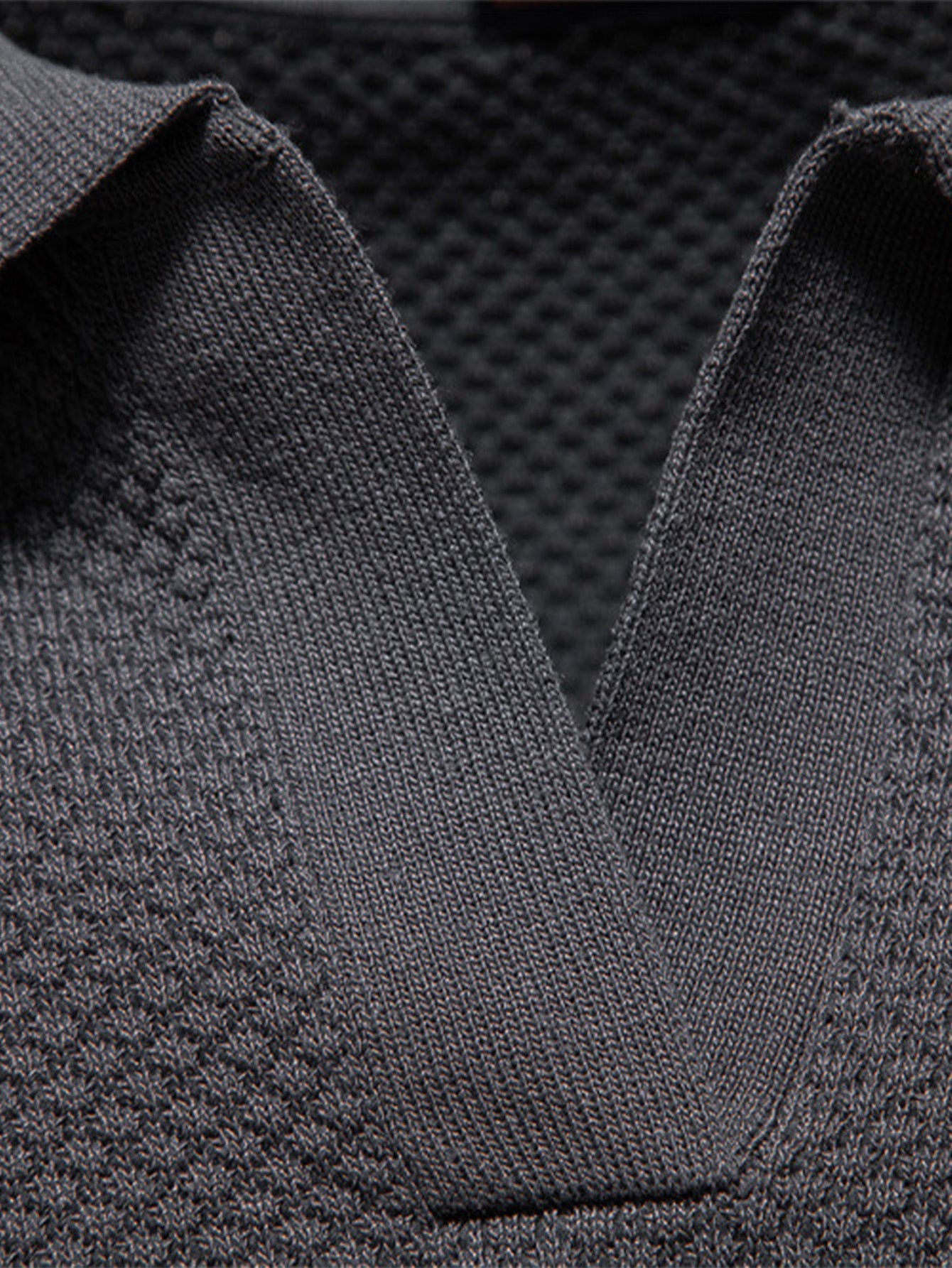 V-Neck Pineapple Pattern Knit Polo