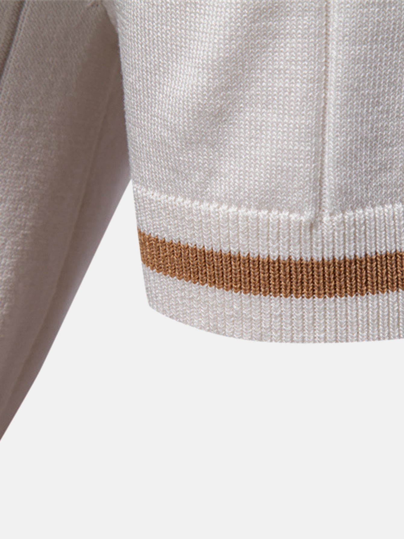 Strick Polohemd mit Kontrastbesatz und Reißverschluss