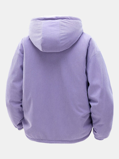 Teddy Corduroy Wendbare Kapuzenjacke