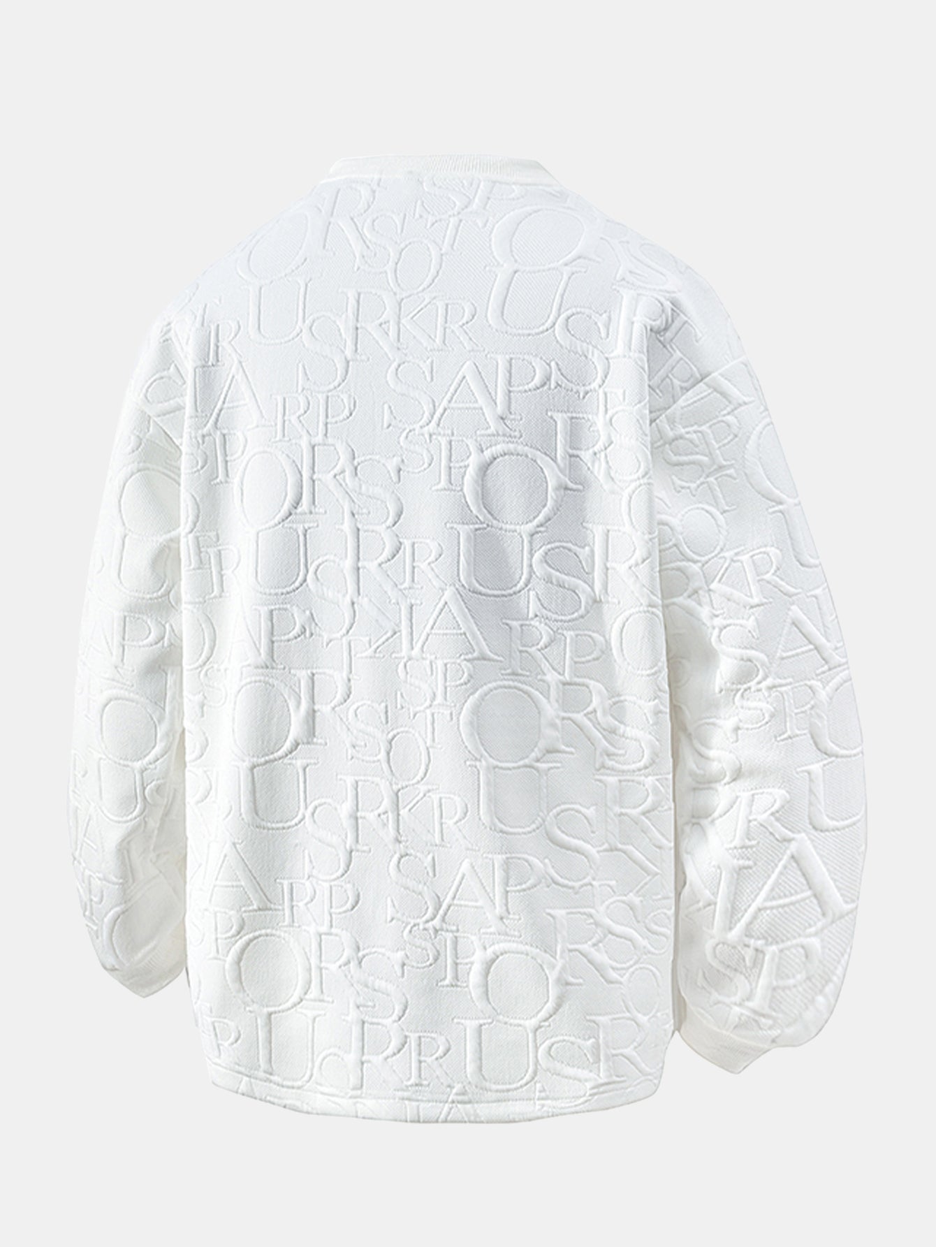 Jacquard Buchstaben V-Ausschnitt T-Shirt