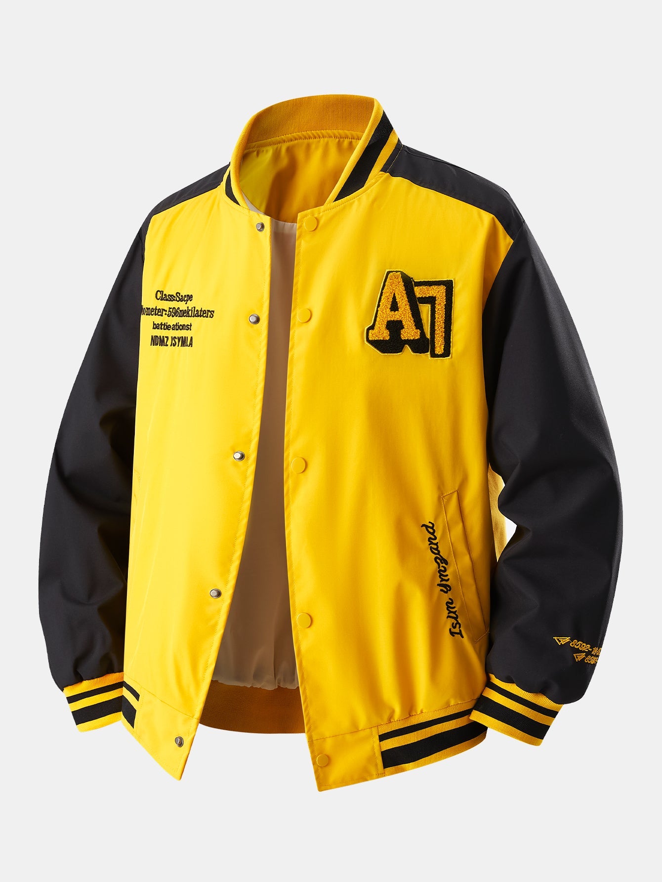Baseballjacke im Locker-Schnitt mit kontrastierender Stickerei