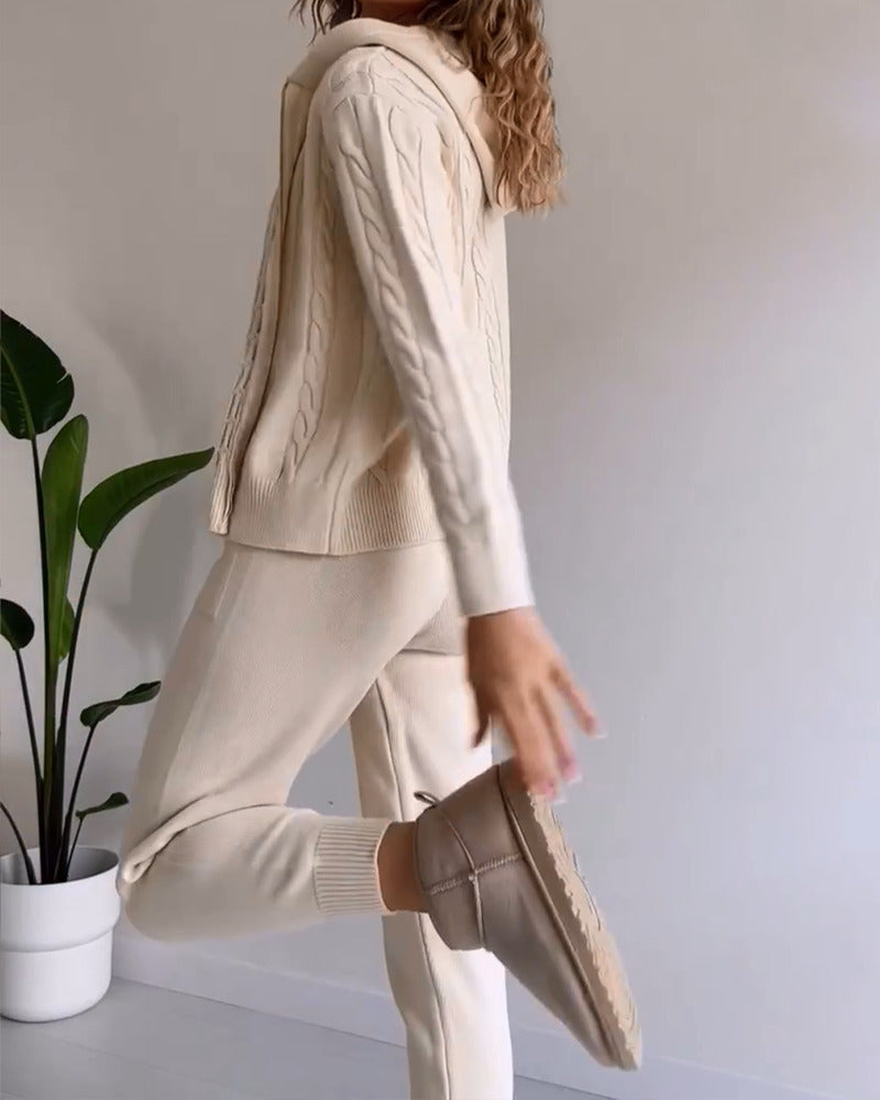 Ania - Lässiges Twist-Jacquard-Zweiteiler-Set (Kopie)