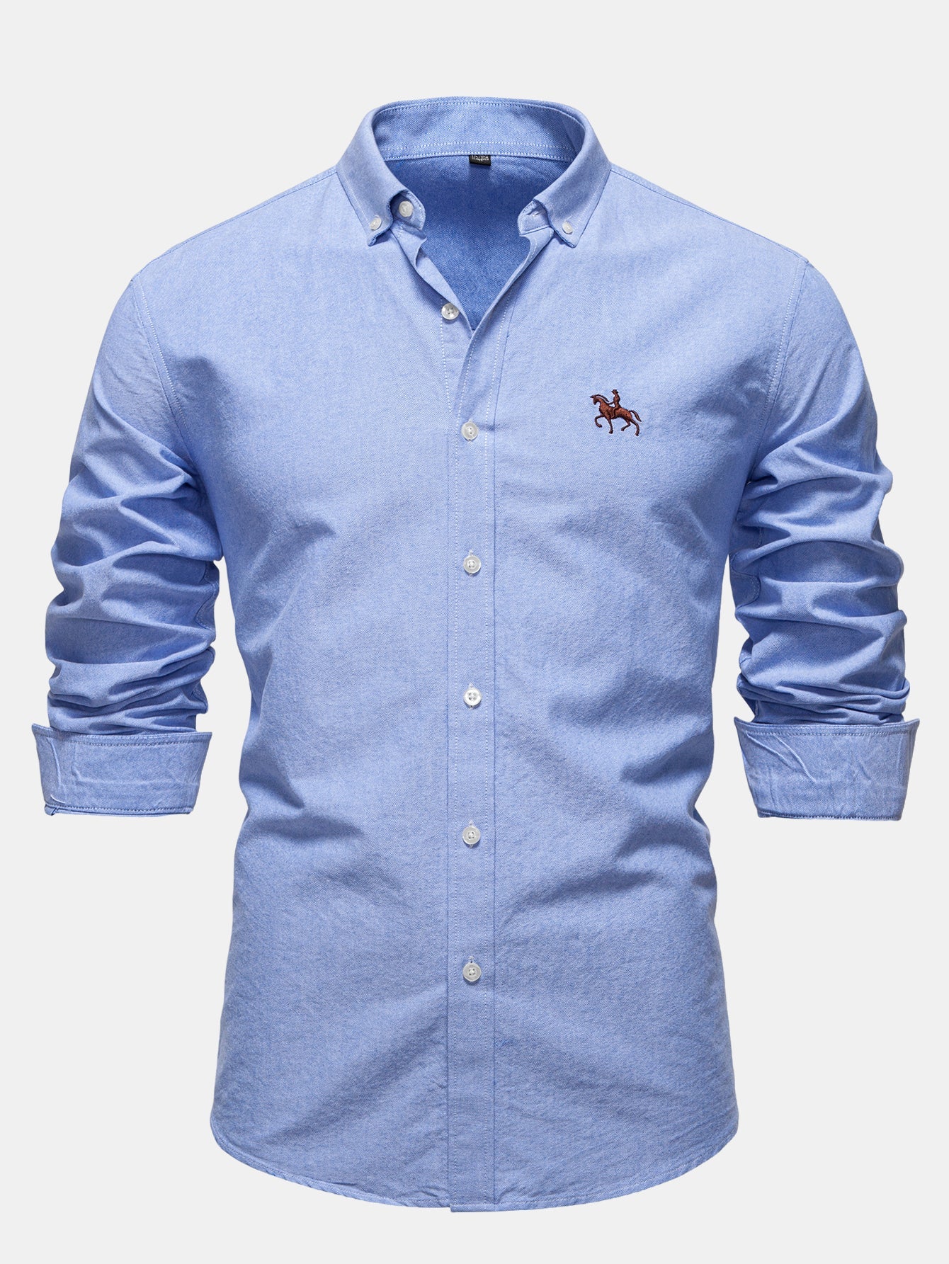 Cowboy-Stickerei Baumwoll-Oxford Hemd mit Knopfleiste