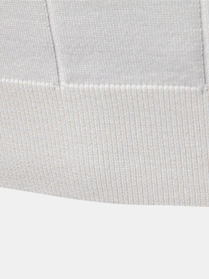 Strick Polohemd mit Kontrastbesatz und Reißverschluss