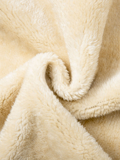 Teddy-Fleece Kapuzenpullover mit Reißverschluss und Kängurutasche