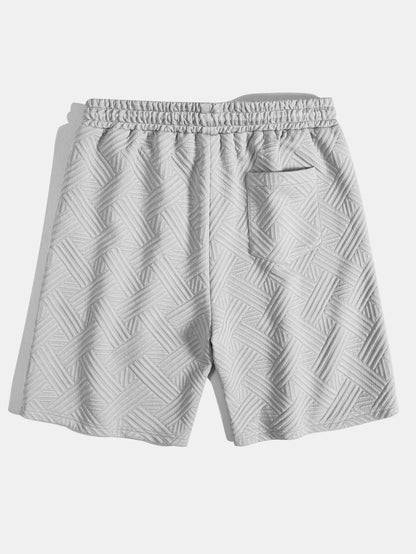 Gestreiftes Jacquard-Hemd mit Knopfleiste und Shorts mit Kordelzug