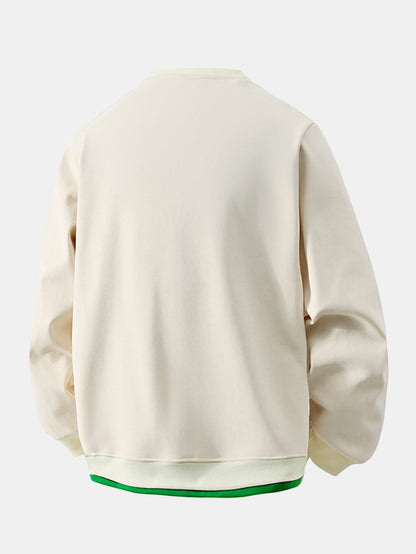 Rundhals-Sweatshirt für sitzende Locker-Styles