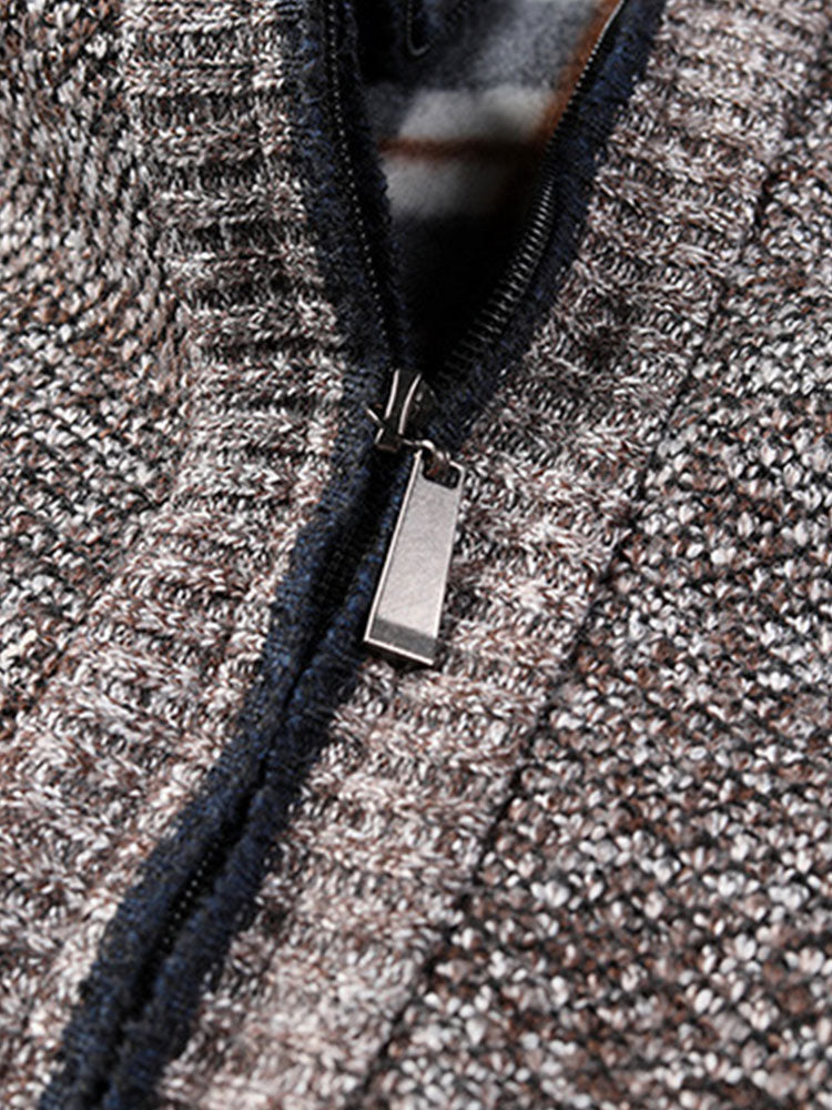 Reißverschluss-Herrenpullover