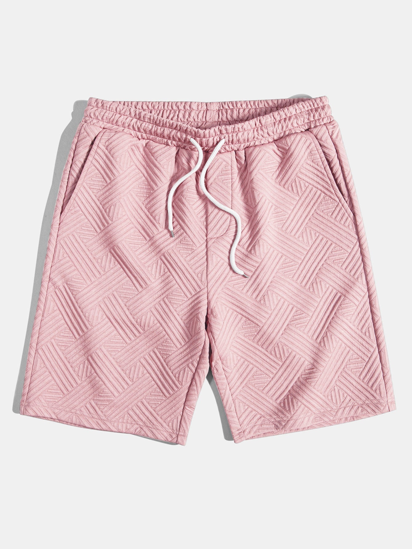 Gestreiftes Jacquard-Hemd mit Knopfleiste und Shorts mit Kordelzug