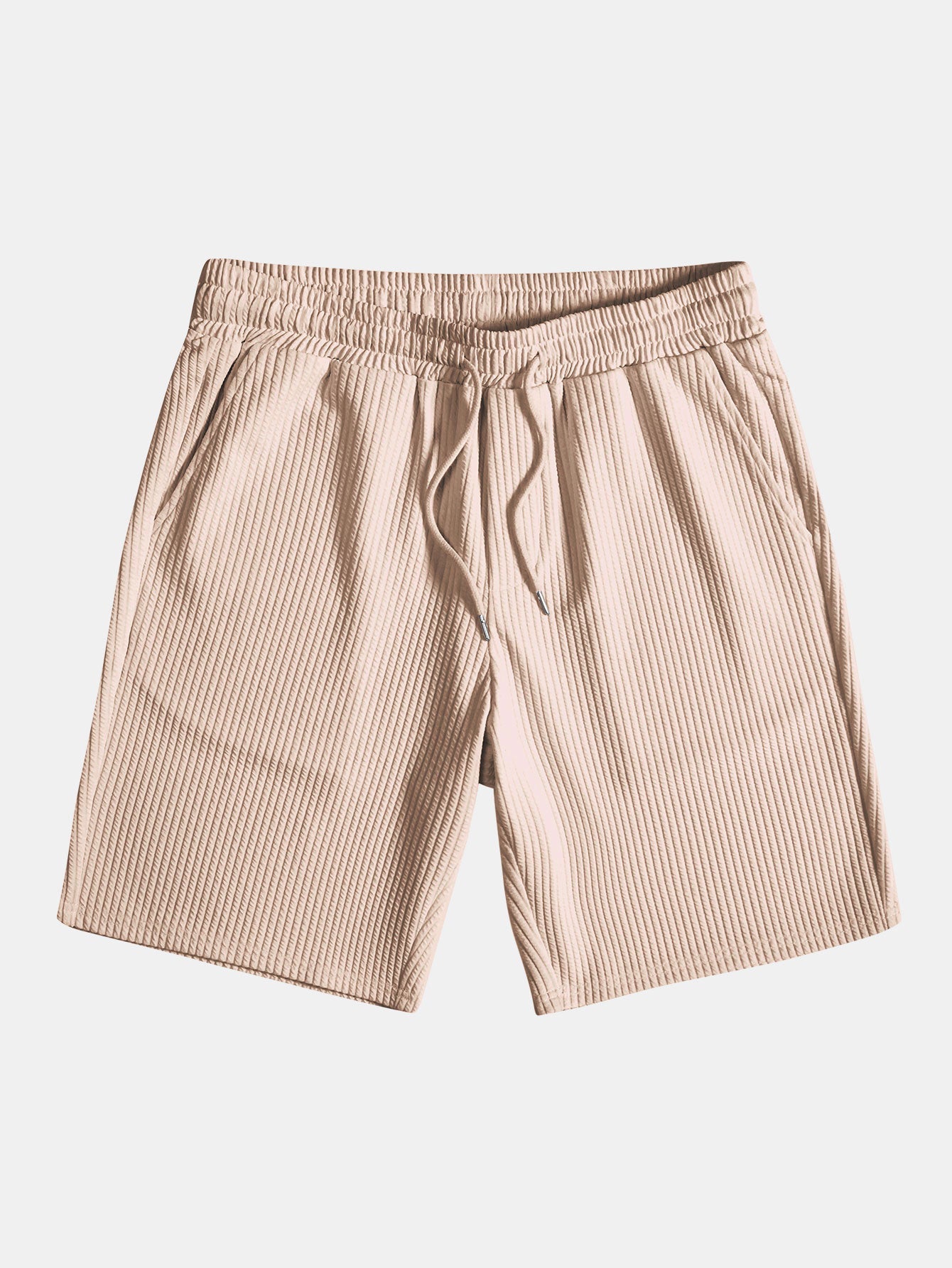 Muscle Fit Ribbed Collar Shirt & Shorts Set