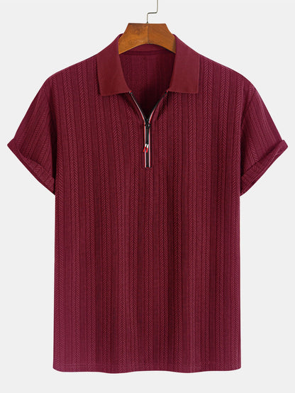 Strukturiertes Polo mit Reißverschluss