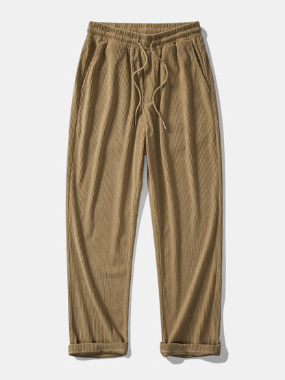 Farbblock Corduroy Hemd mit Knöpfen und gerade geschnittene Corduroy Hose