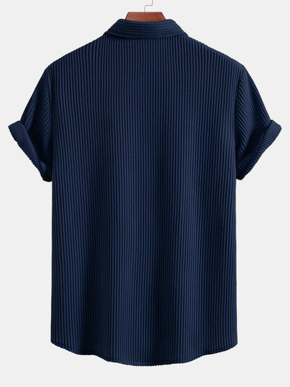 Waffelstruktur Knopf-Down Hemd