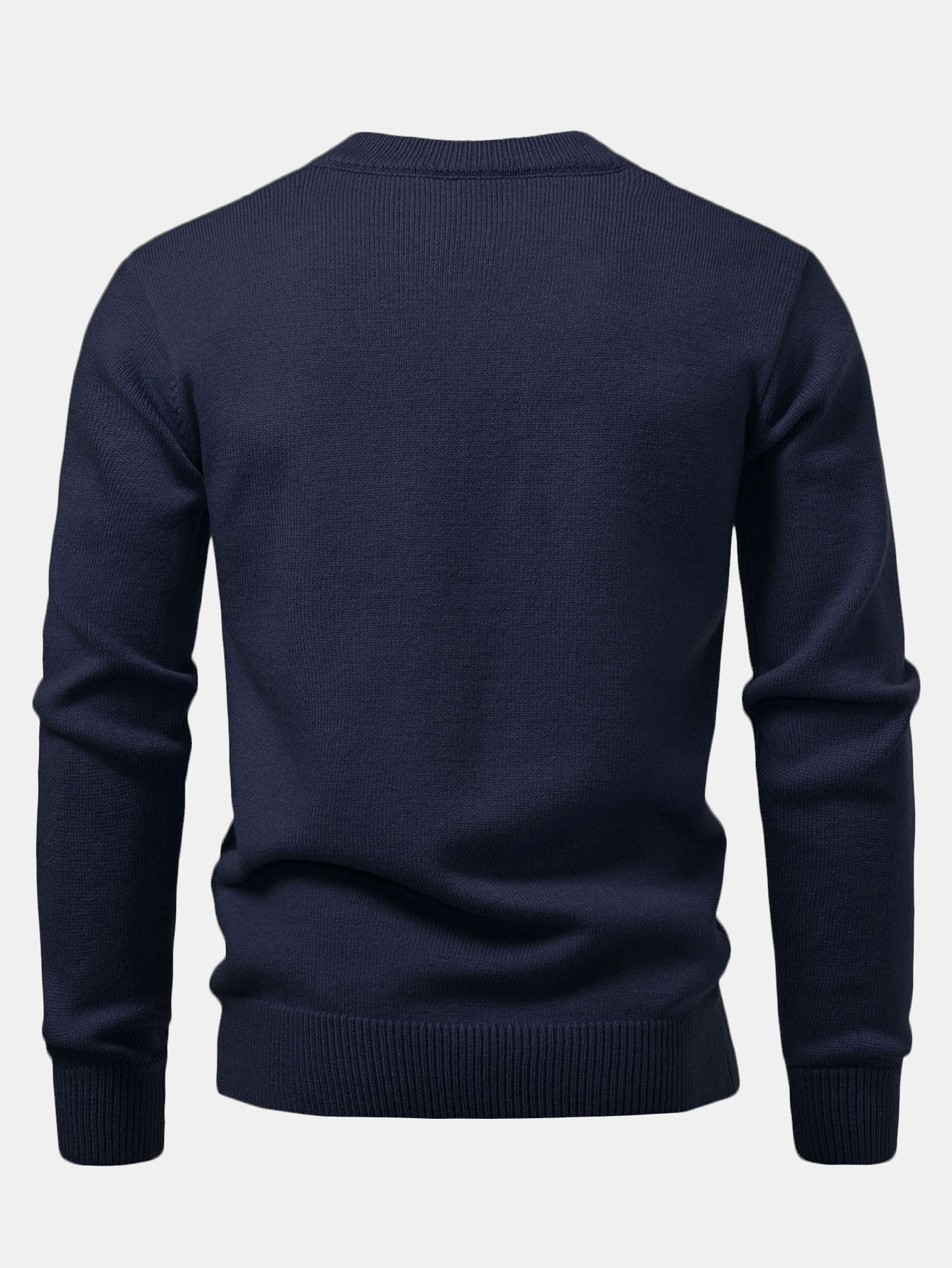 Robuster geometrischer V-Ausschnitt-Jacquard-Pullover