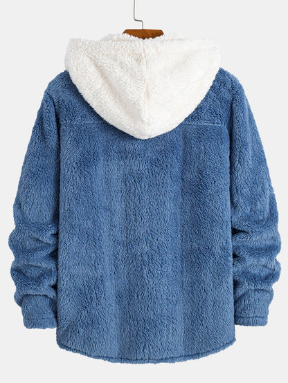 Kontrast Teddy Kapuzenhemd