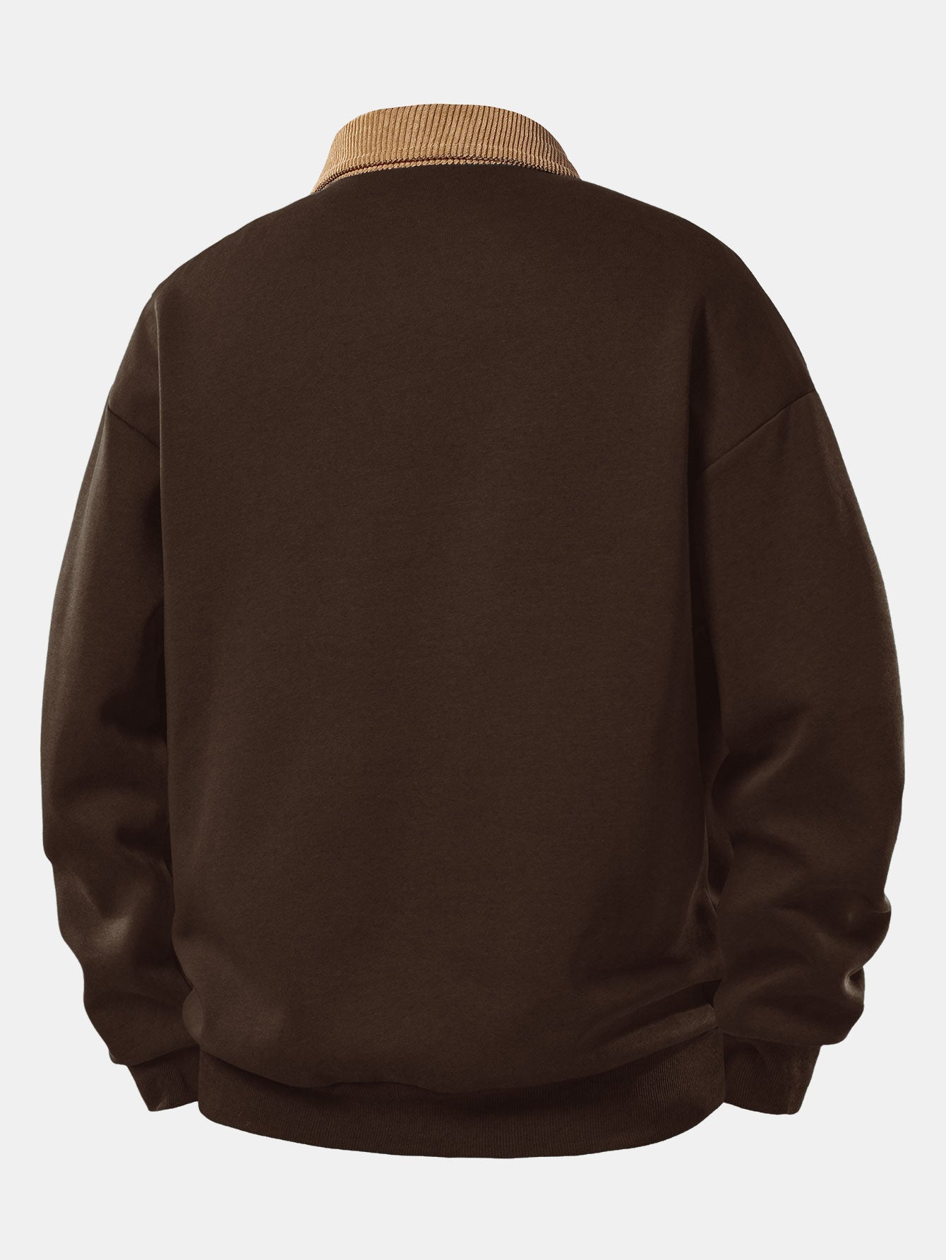 Entspannter Sweatshirt mit kontrastierendem Cord-Polo-Kragen