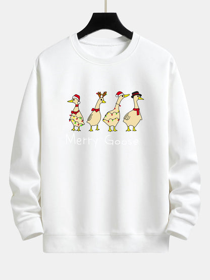 Locker Geschnittenes Sweatshirt mit Weihnachtsente Druck