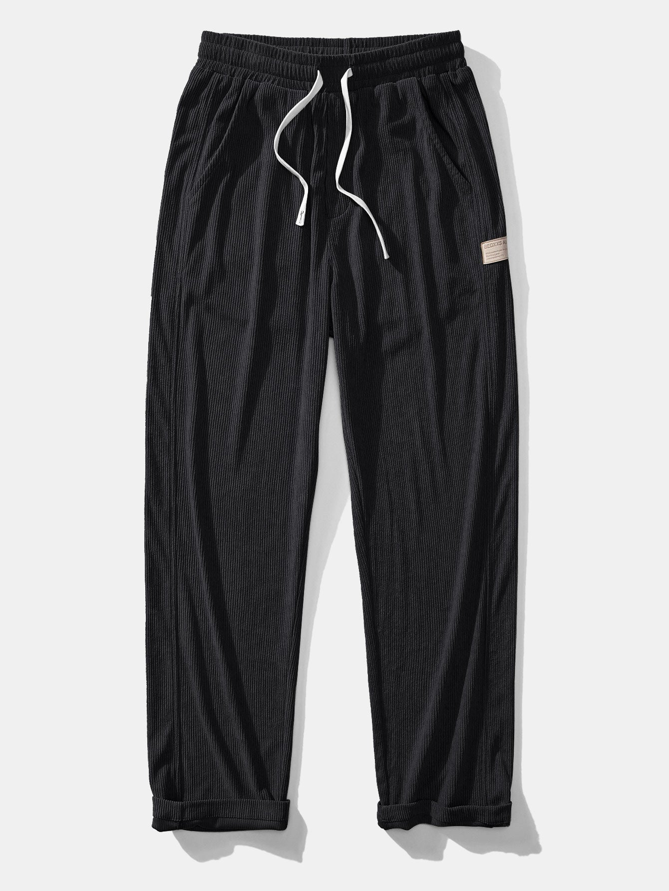 Casual Fit Contrast Corduroy Polo Shirt with Collar & Straight Leg Corduroy Pants