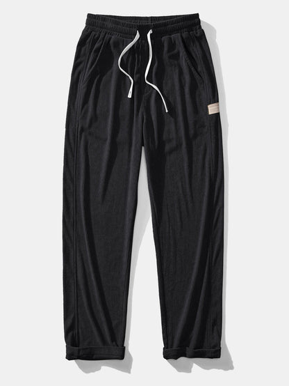 Casual Fit Contrast Corduroy Polo Shirt with Collar & Straight Leg Corduroy Pants