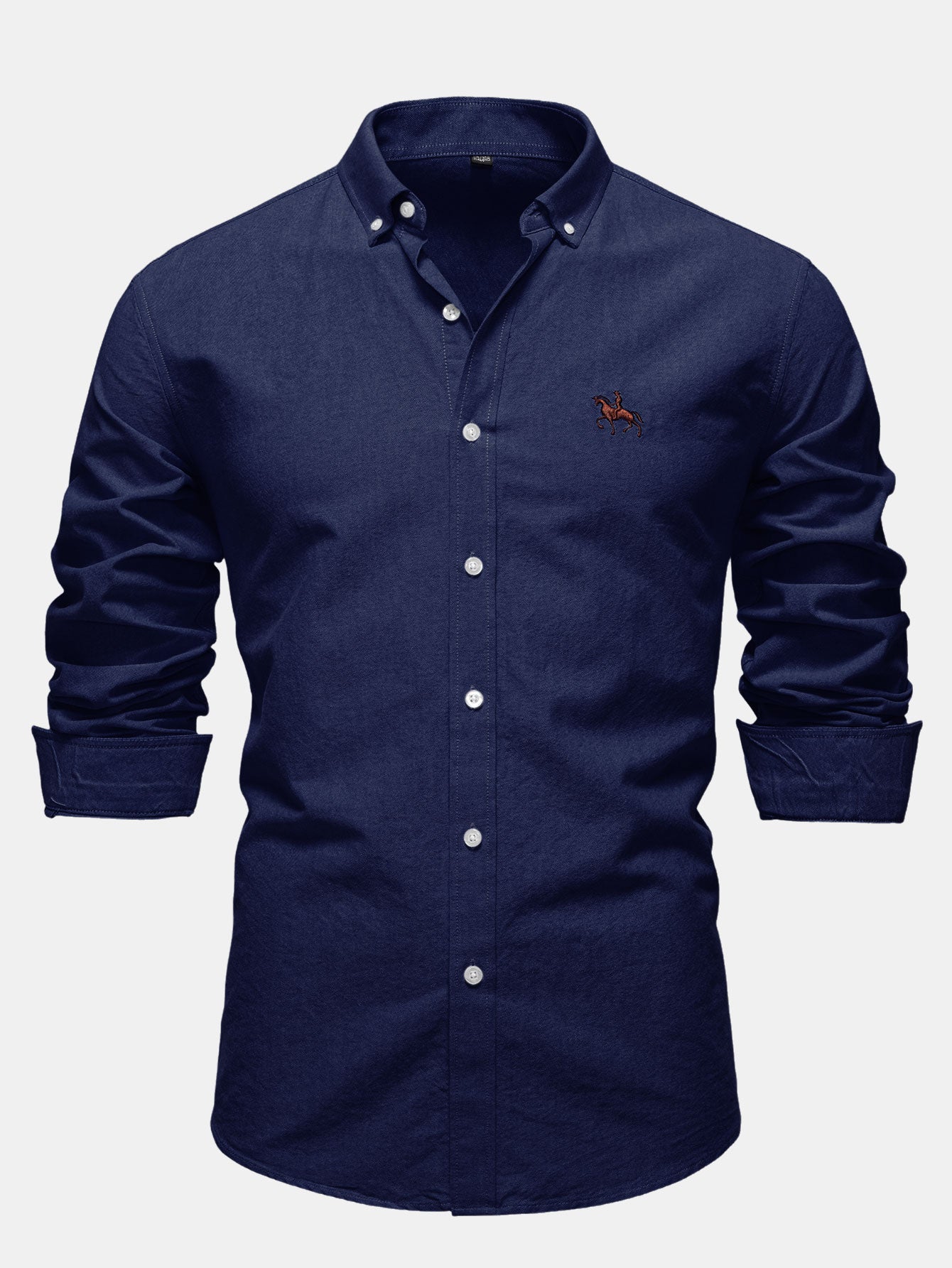 Cowboy Stickerei Baumwolle Oxford Hemd zum Zumknöpfen