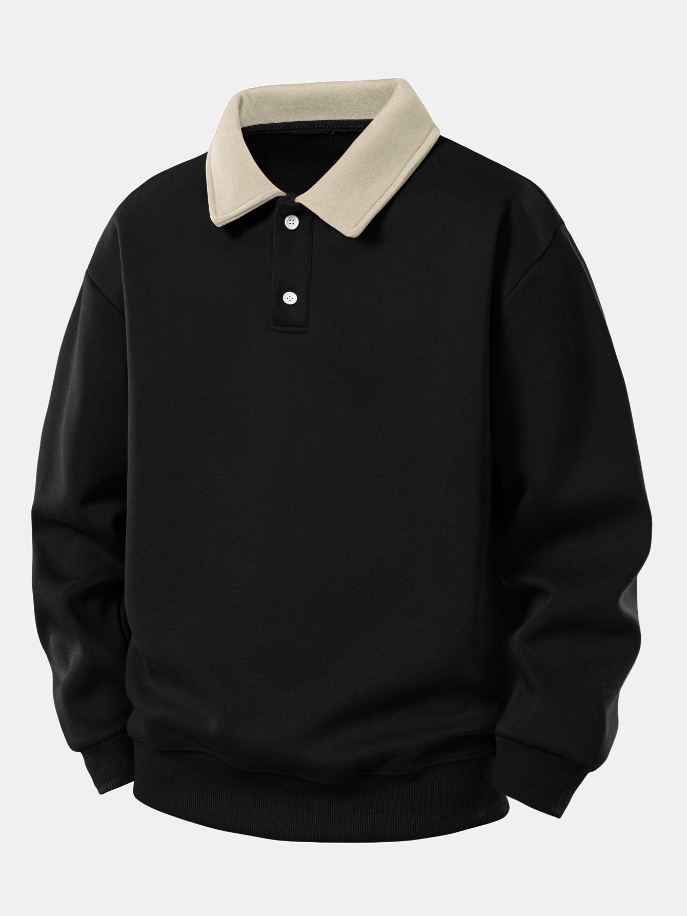 Relaxed Fit Contrast Polo Sweatshirt