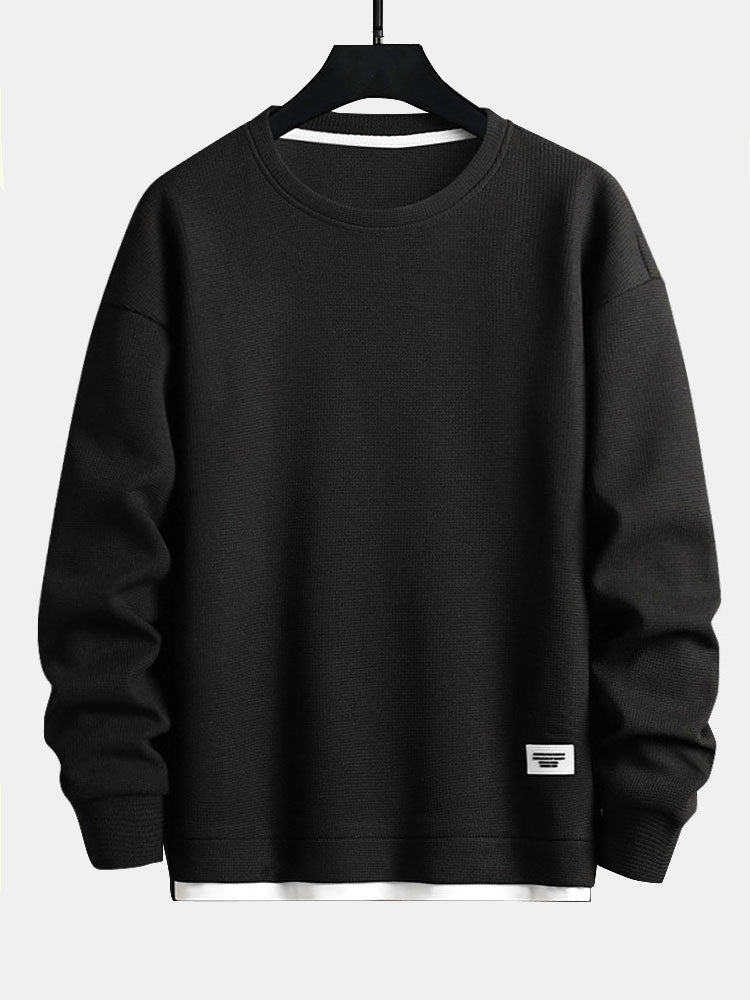 Zweischichtiges Waffel-Sweatshirt