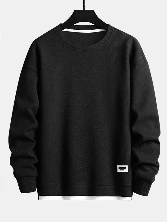 Zweischichtiges Waffel-Sweatshirt