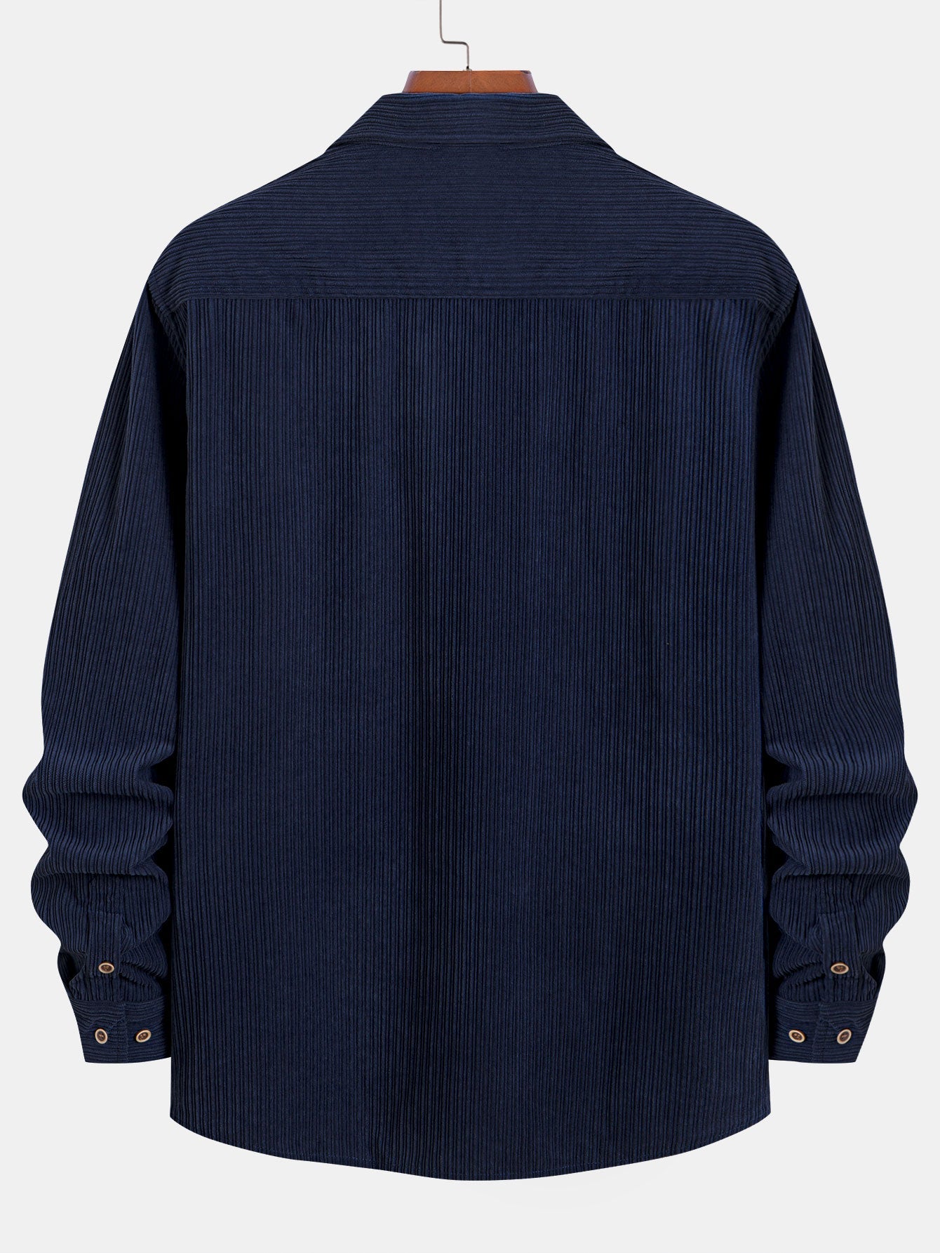 Langärmliges Cordhemd mit Tasche und Knopfdetails