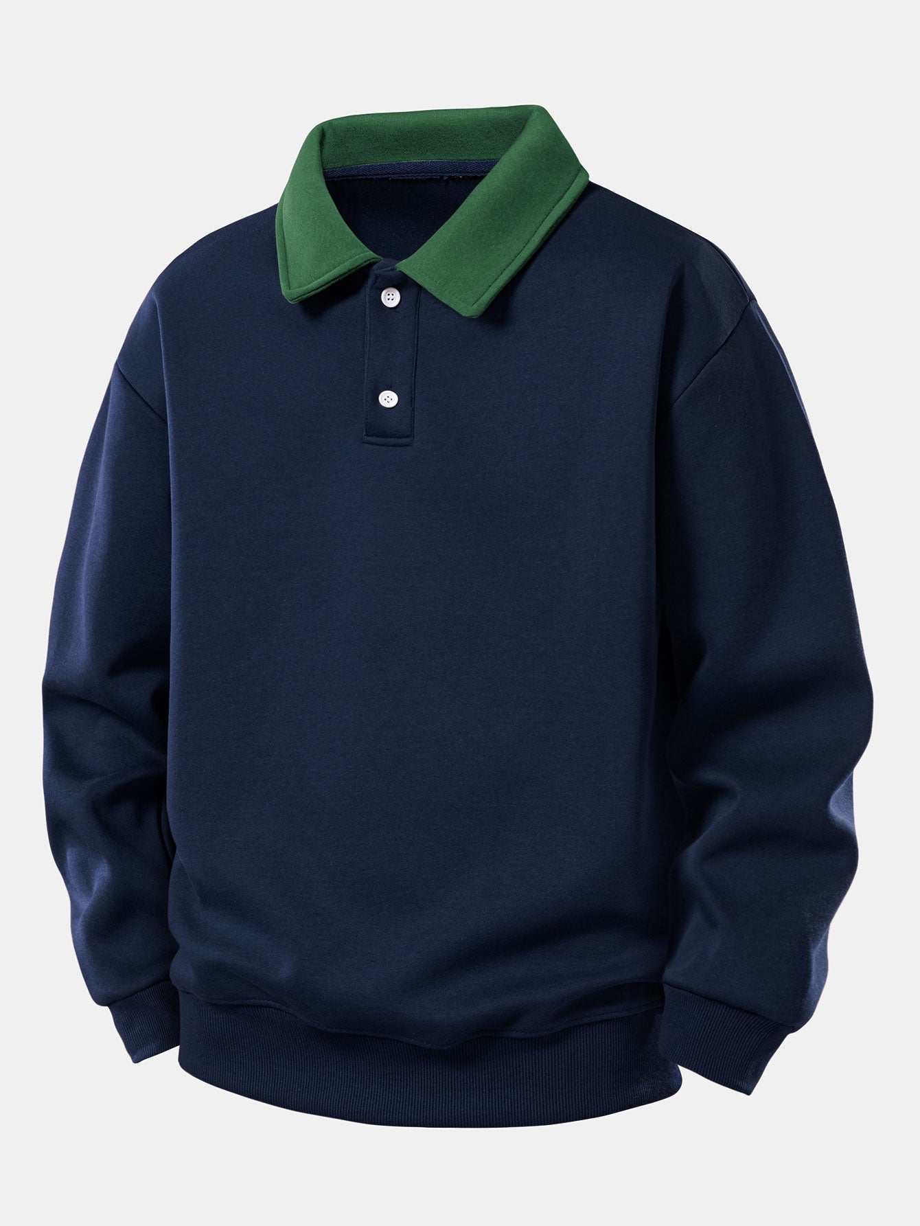Relaxed Fit Contrast Polo Sweatshirt