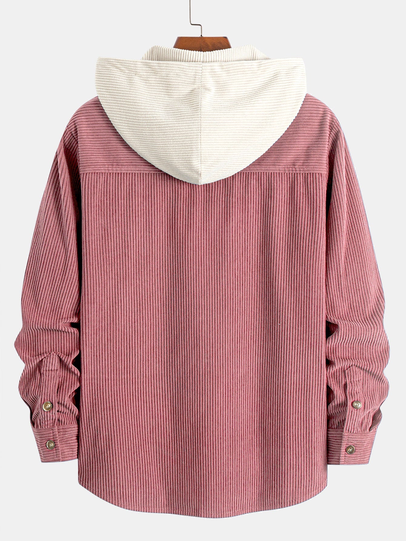 Langarm-Hoodie aus Cord mit kontrastierenden Farben