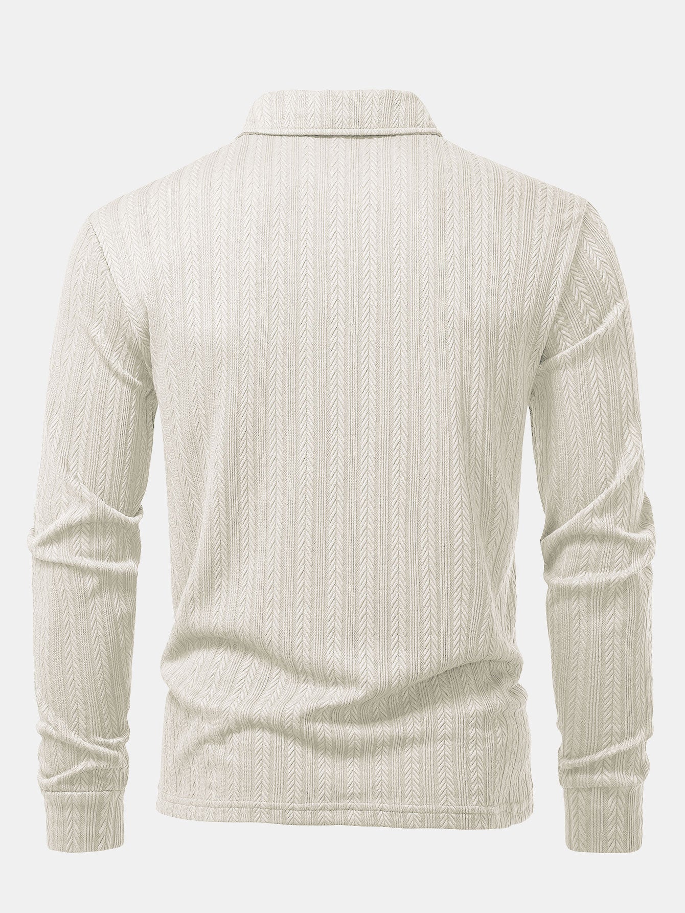 Langarm Weizenähren Jacquard Poloshirts Shirt