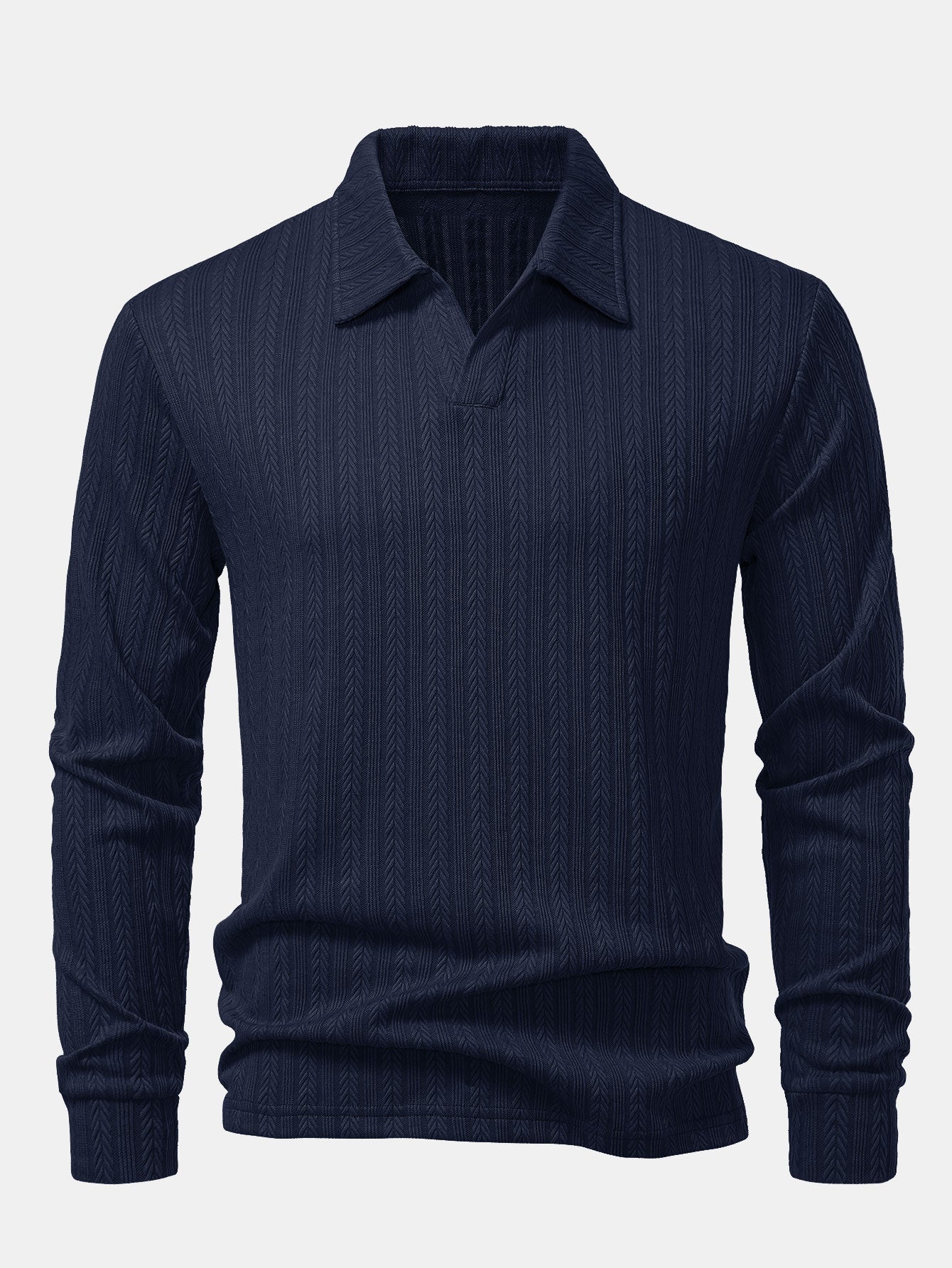 Langarm Weizenähren Jacquard Poloshirts Shirt