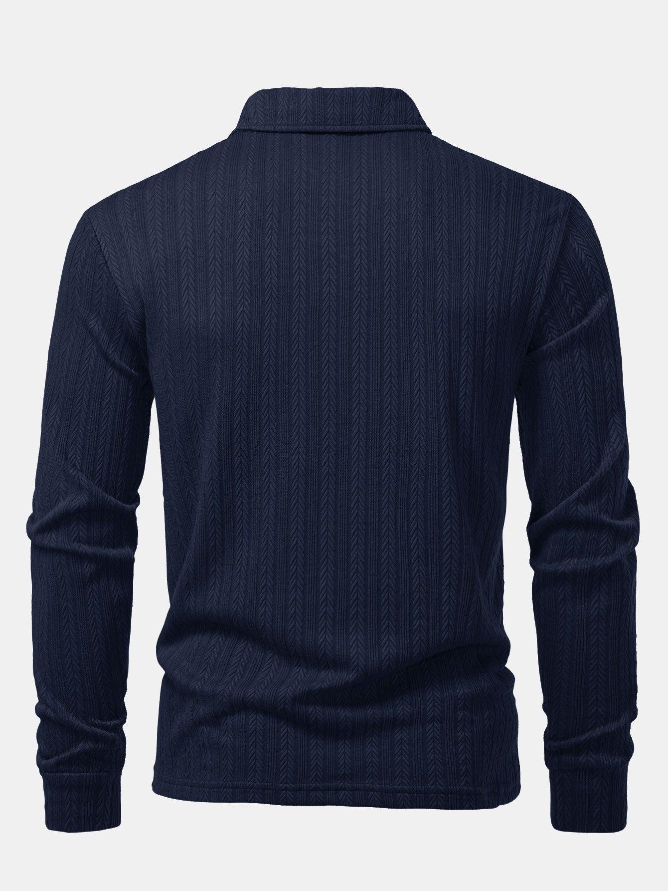 Langarm Weizenähren Jacquard Poloshirts Shirt