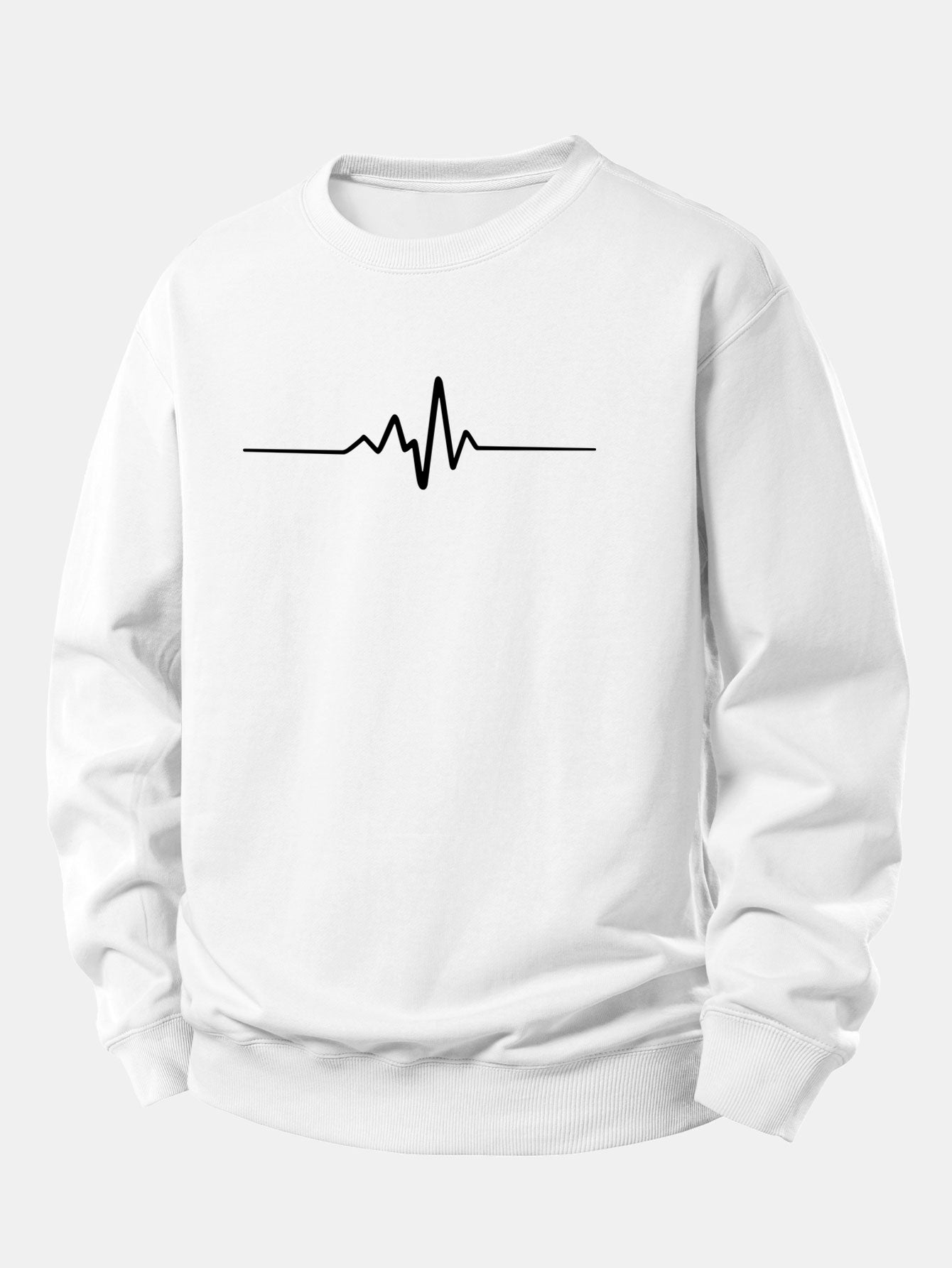 Sweatshirt mit Herzschlag-Motiv und lockerem Schnitt