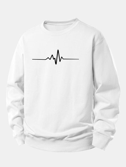 Sweatshirt mit Herzschlag-Motiv und lockerem Schnitt