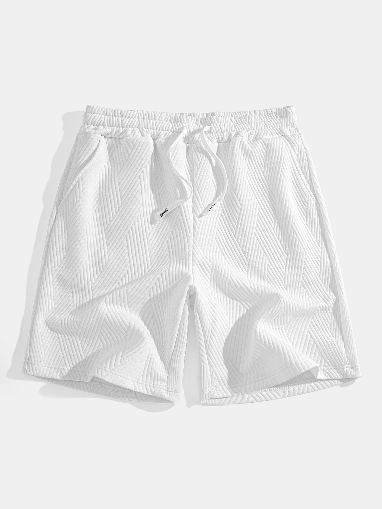 Gestreiftes Jacquard ärmelloses Hoodie-T-Shirt mit Shorts