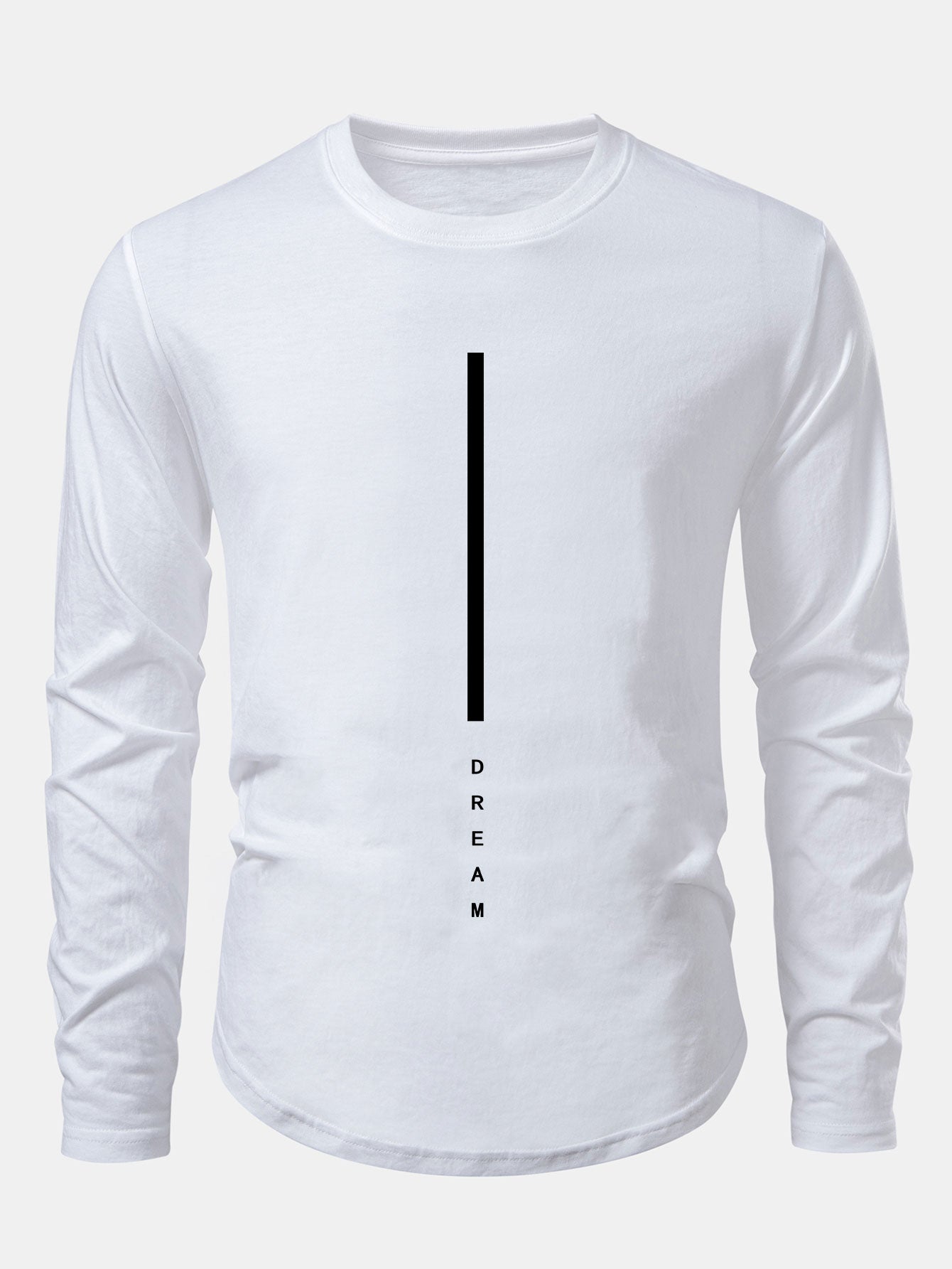 Dream Streifenmuster Baumwolle Bogen Saum T-Shirt