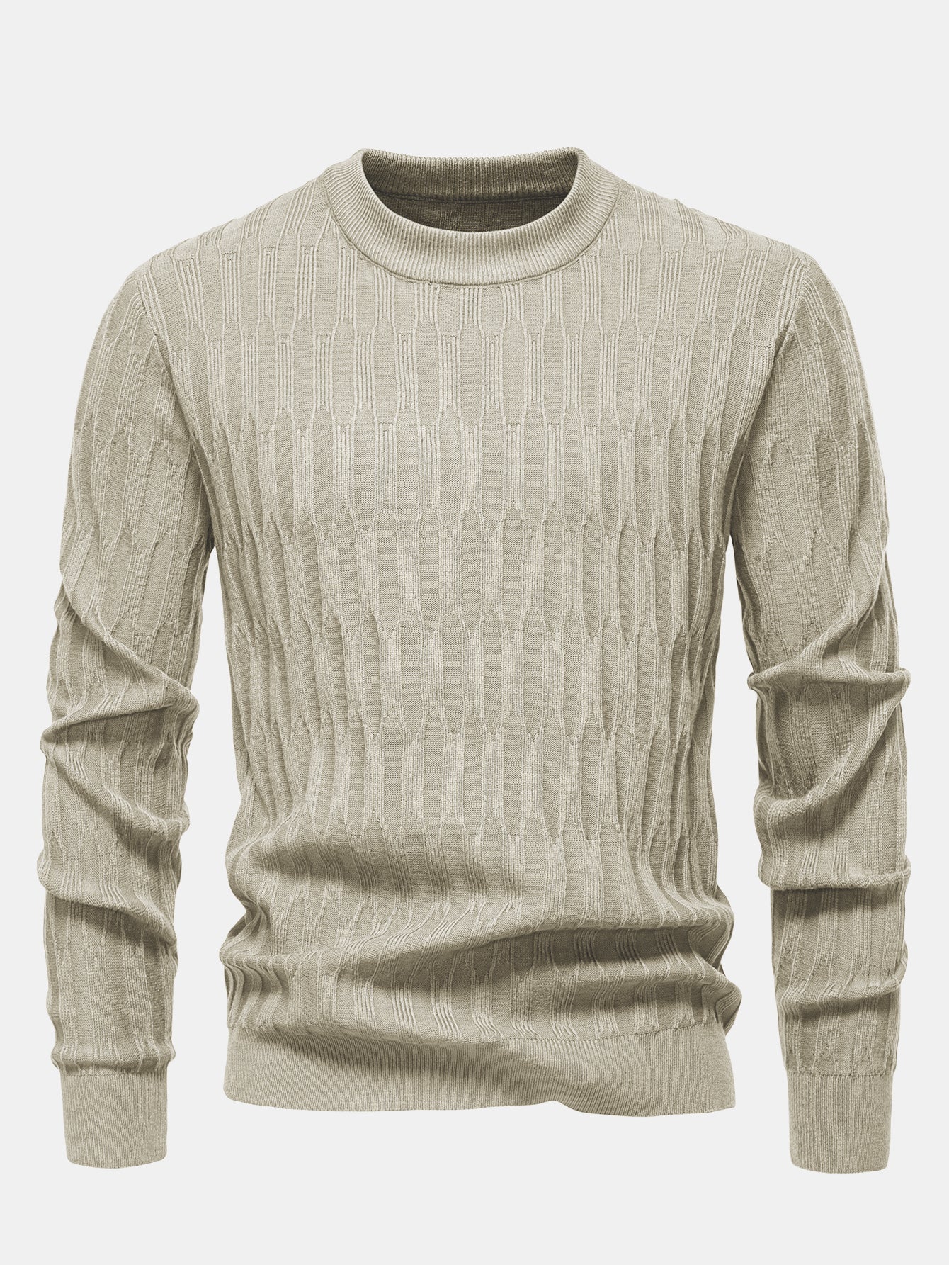 Strukturierter Pullover mit Rundhalsausschnitt