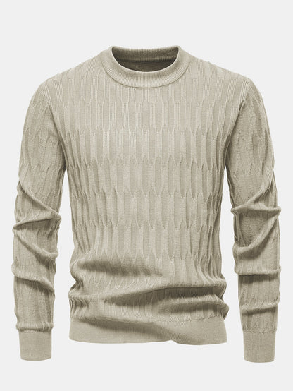 Strukturierter Pullover mit Rundhalsausschnitt