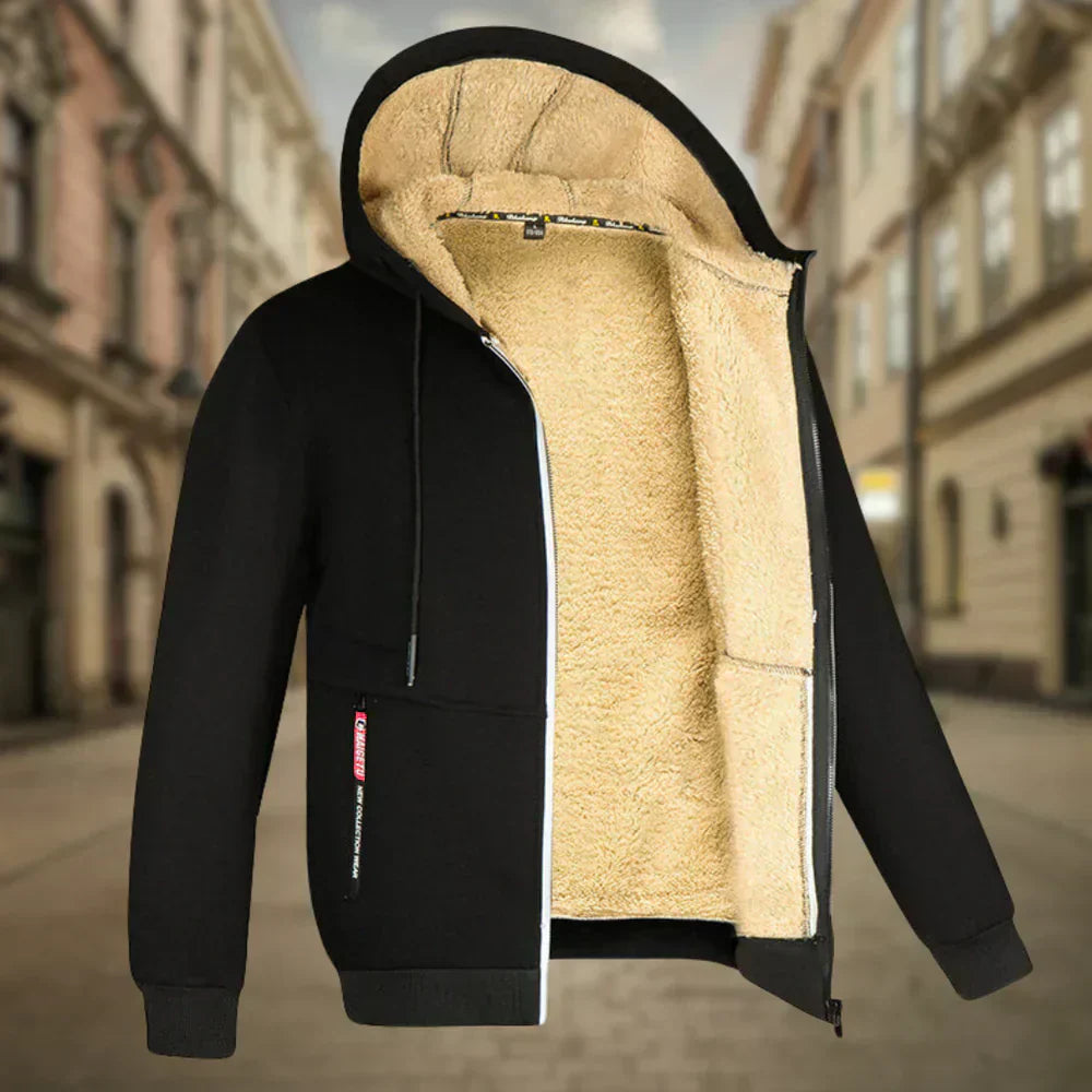 Fleece-Hoodie für Herren, bequem und warm für den Herbst.