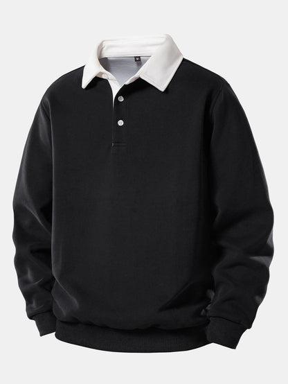 Pullover mit kontrastierendem Poloshirt-Kragen