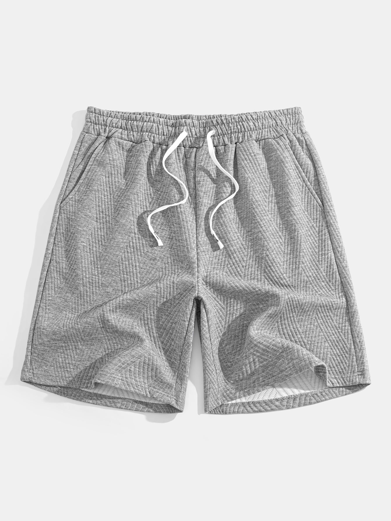 Gestreiftes Jacquard ärmelloses Hoodie-T-Shirt mit Shorts