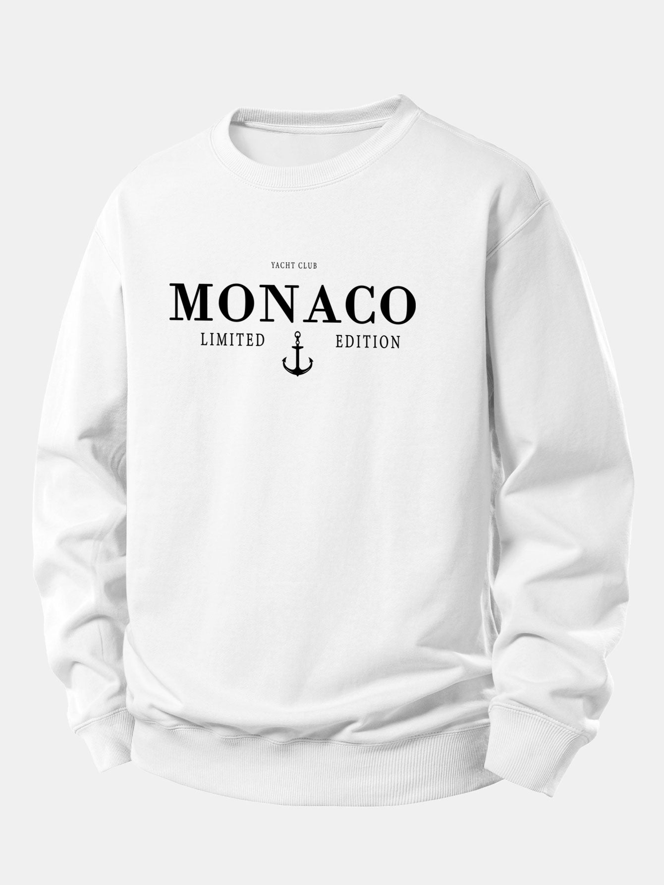 Monaco Slogan Druck Locker Geschnittenes Sweatshirt
