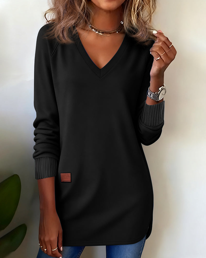 Stutz I Modisches Sweatshirt mit V-Ausschnitt